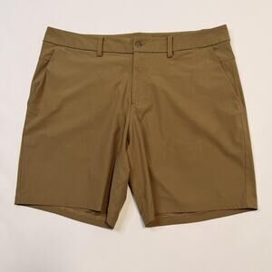 Lululemon Commission Short Mens 38 Brown Khaki Chino Golf Warpstreme Stretch